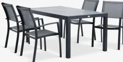 Conjuntos Mesa Y Sillas De Jardín>JUTLANDIA HAGEN + STRANDBYMesa HAGEN L160 + 4 sillas STRANDBY gris