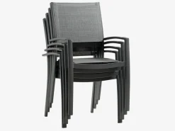 Conjuntos Mesa Y Sillas De Jardín>JUTLANDIA HAGEN + STRANDBYMesa HAGEN L160 + 4 sillas STRANDBY gris