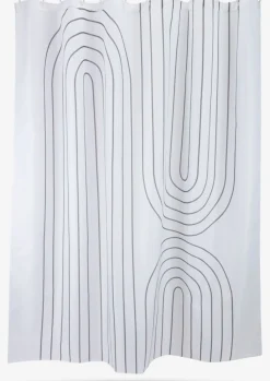 Cortinas De Baño>JYSK HAKKASPLUSCortina de ducha HAKKAS 180x200cm blanco/gris