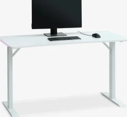 Escritorios|Escritorios Elevables>JYSK HALBJERGEscritorio gaming HALBJERG 62x135 con LED blanco