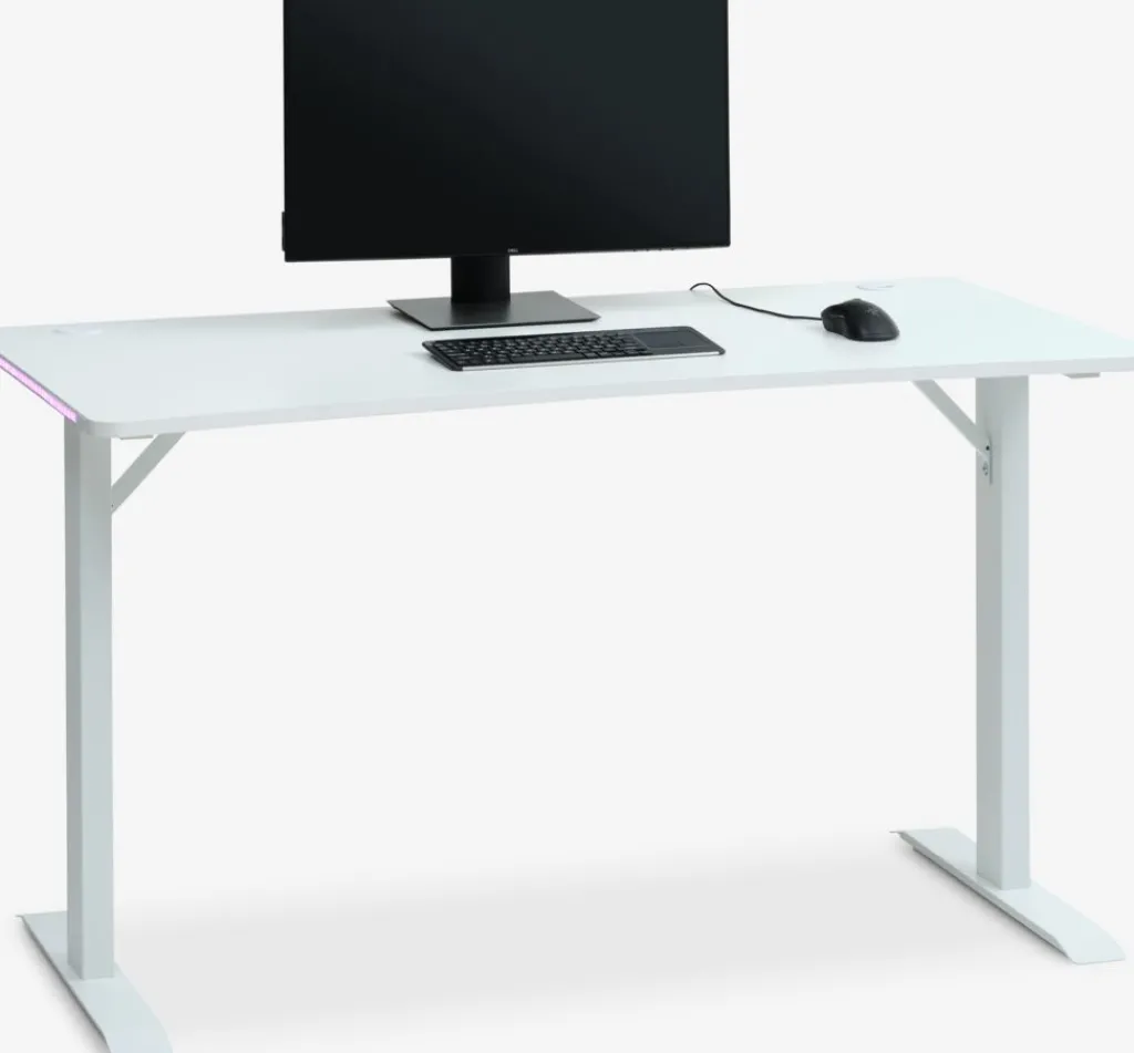 Escritorios|Escritorios Elevables>JYSK HALBJERGEscritorio gaming HALBJERG 62x135 con LED blanco