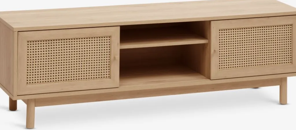 Muebles De TV>JYSK HALMSTADMueble TV HALMSTAD 2 puertas correderas color roble cálido
