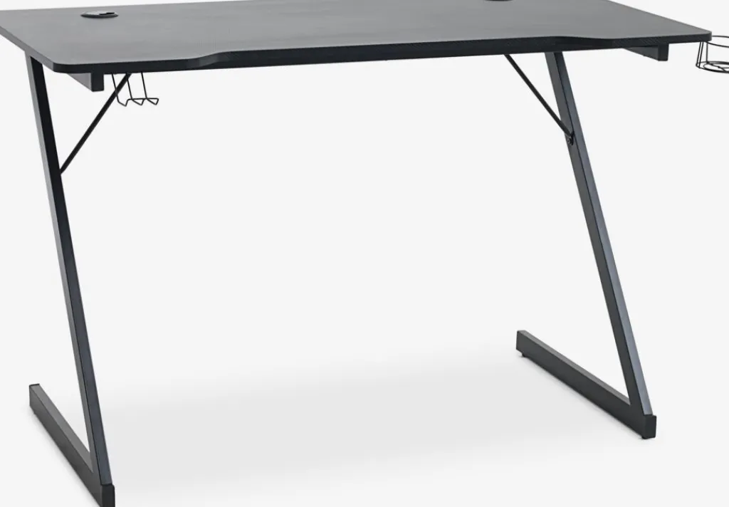 Escritorios|Escritorios Elevables>JYSK HALSTEDEscritorio gaming HALSTED 60x120 portabebidas+soporte negro