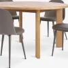 Mesas De Comedor|Conjuntos De Comedor>JYSK HARESKOV + ULDALMesa HARESKOV Ø129 roble natural + 4 sillas ULDAL marrón