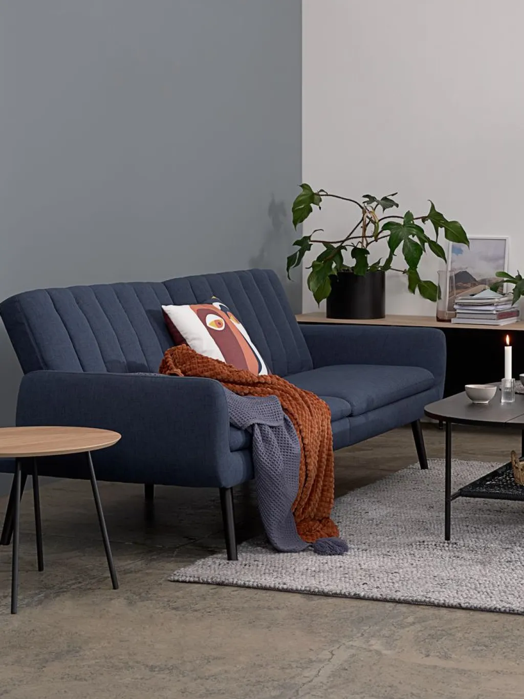 Sofás Cama|Sofás Cama>JYSK HARNDRUPSofá cama HARNDRUP tela azul oscuro