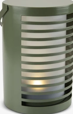 Iluminación Exterior>JYSK HAVTERNELámpara a pilas HAVTERNE Ø16xA22cm verde oliva