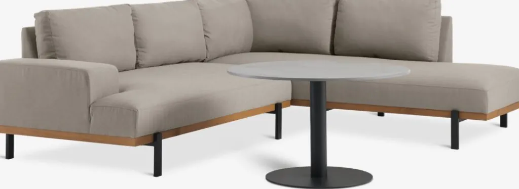 Conjuntos Mesa Y Sillas De Jardín|Muebles De Jardín>JYSK HELAGS + ELLEKILDEConjunto jardín HELAGS negro + ELLEKILDE 5 plazas topo