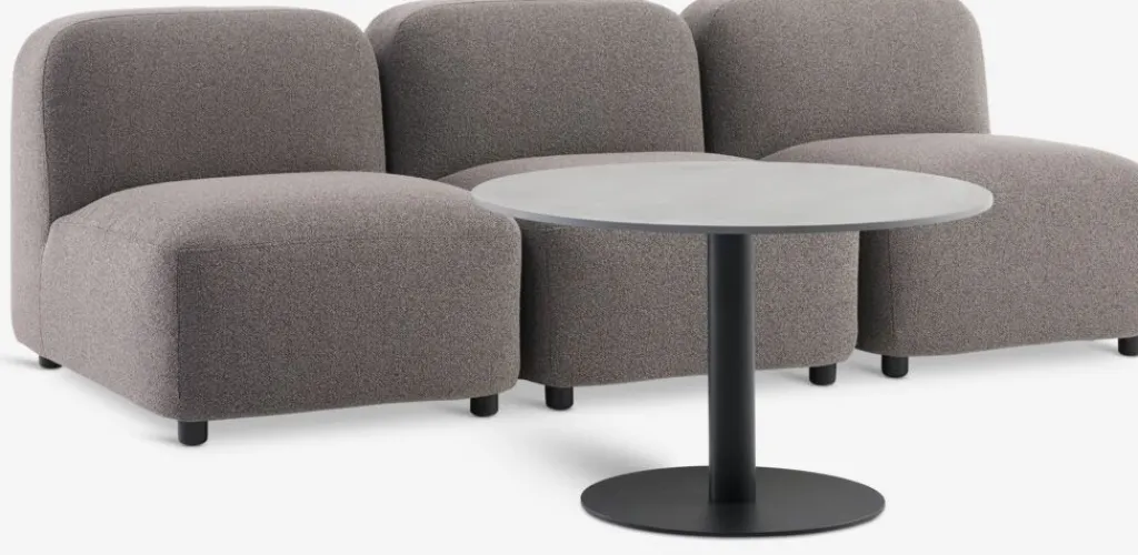 Conjuntos Mesa Y Sillas De Jardín|Muebles De Jardín>JYSK HELAGS + TANEConjunto jardín HELAGS negro + TANE 3 plazas arena oscuro