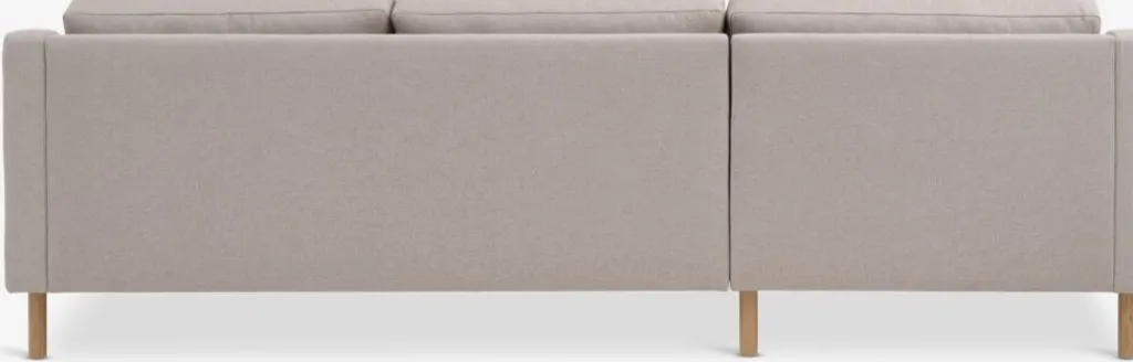 2 Plazas|3 Plazas>JYSK HELLERUPSofá HELLERUP chaise longue tela beis/roble natural
