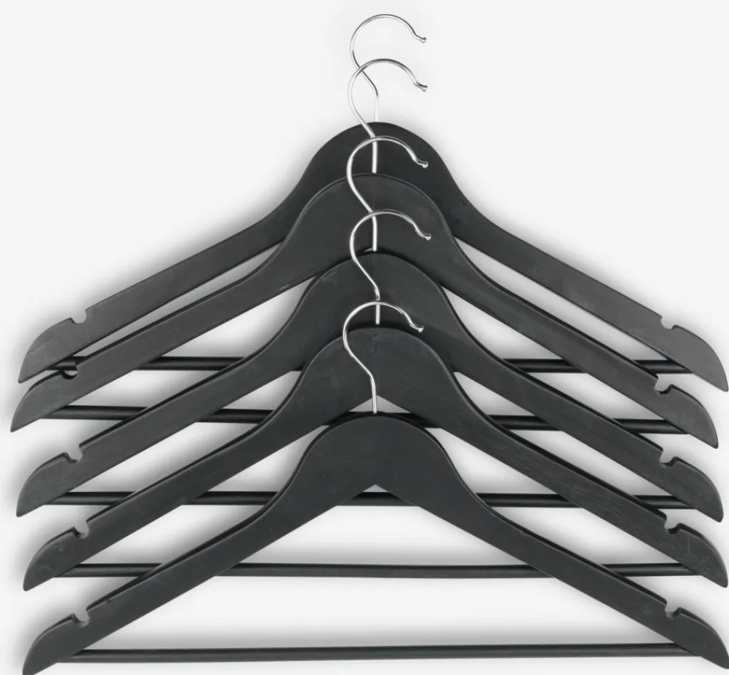 Perchas|Perchas>JYSK HELMUTPerchas HELMUT L44cm 5 unidades Negro