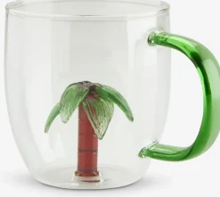 Vasos Y Tazas>JYSK HILMERTaza HILMER Ø8xA9cm 32cl cristal con palmera