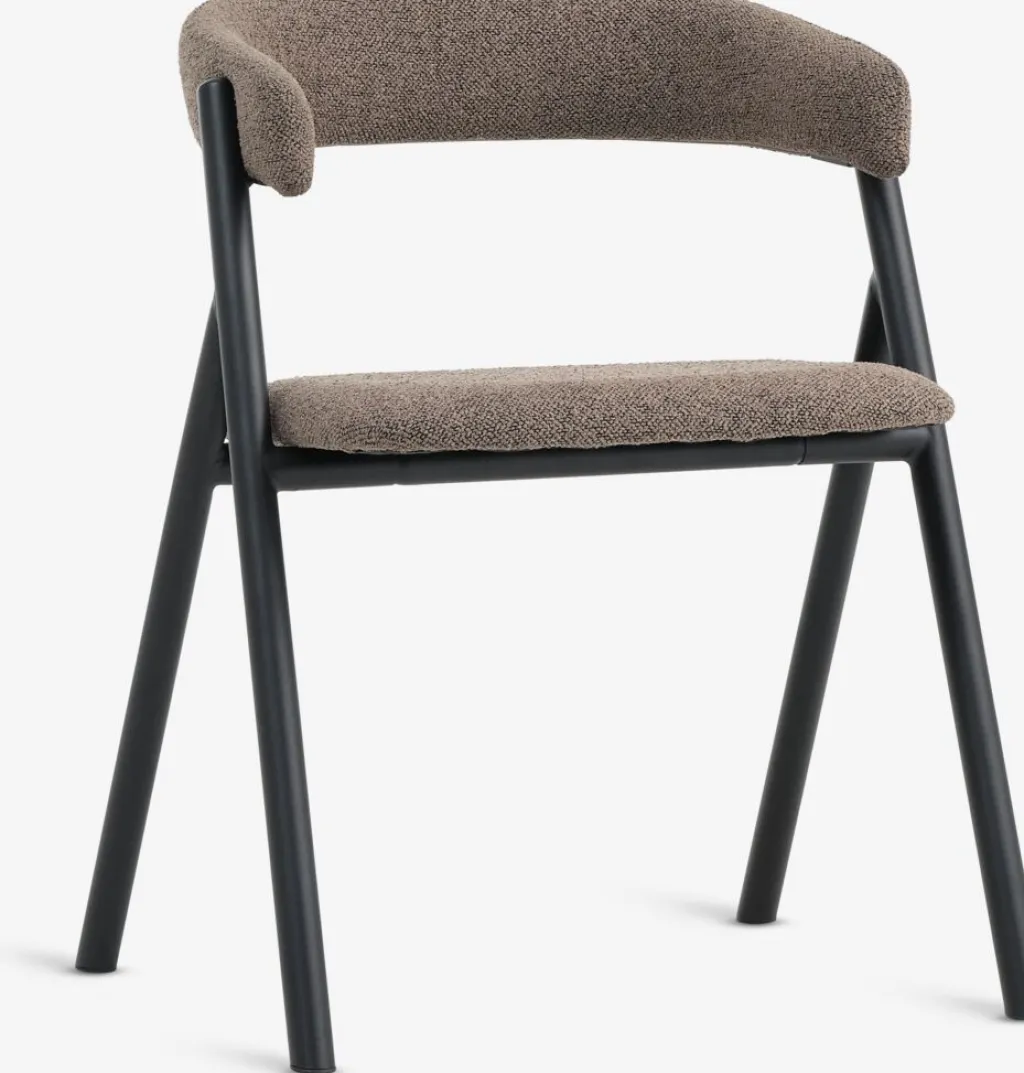 Sillas De Comedor>JYSK HINDEVADSilla de comedor HINDEVAD tela marrón claro/negro