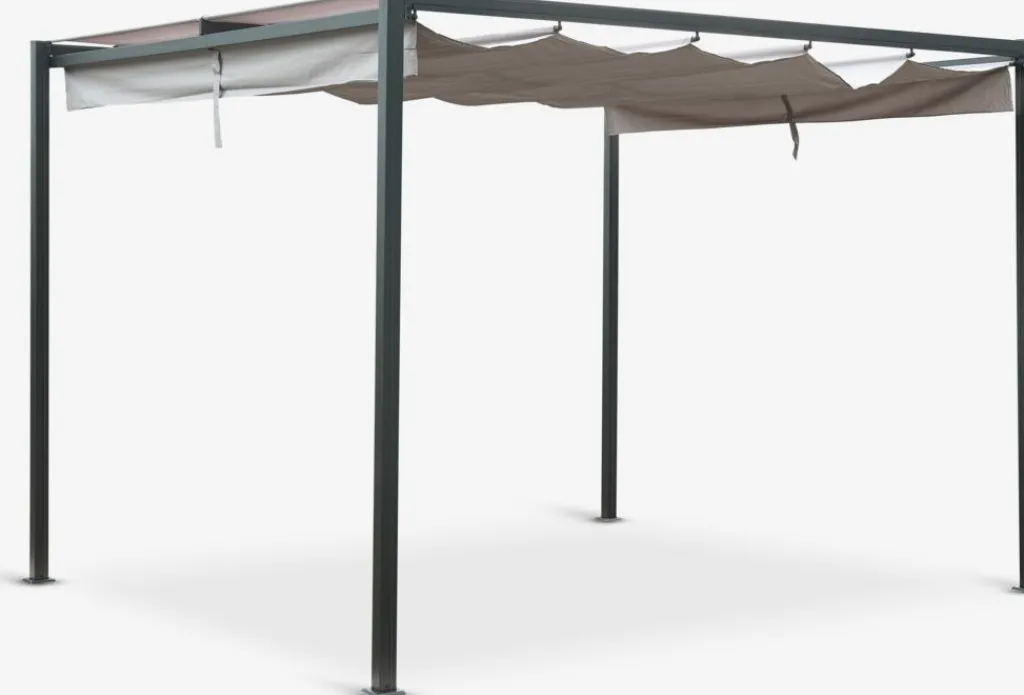 Cenadores Y Pérgolas>JYSK HJORTEMOSEPérgola HJORTEMOSE A3xL3xA2,3m gris claro