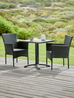 Conjuntos Mesa Y Sillas De Jardín>JUTLANDIA HOBRO + AIDTMesa HOBRO L70 + 2 sillas AIDT Negro
