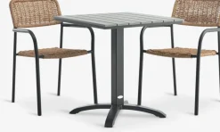 Conjuntos Mesa Y Sillas De Jardín>JYSK HOBRO + ORKANGERMesa HOBRO L70 + 2 sillas ORKANGER natural Gris