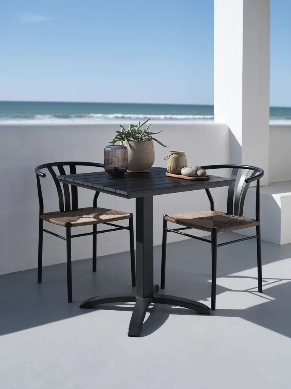 Conjuntos Mesa Y Sillas De Jardín>JUTLANDIA HOBRO + TAGMARKMesa HOBRO L70 + 2 sillas TAGMARK Negro