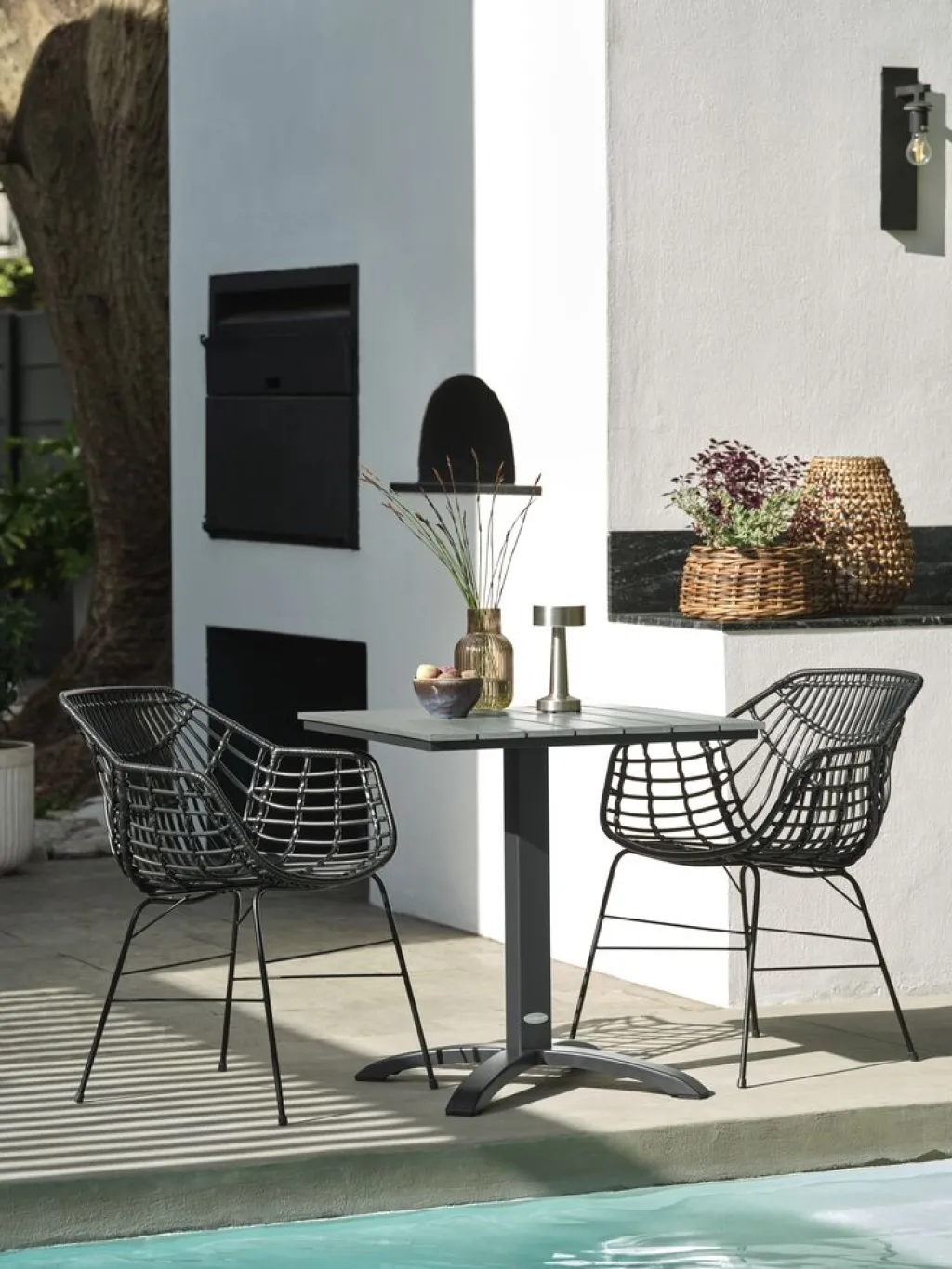Mesas De Jardín>JUTLANDIA HOBROMesa de balcón HOBRO A70xL70 Gris