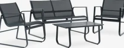 Conjuntos Mesa Y Sillas De Jardín|Muebles De Jardín>JYSK HORNSLETConjunto muebles jardín HORNSLET 4 plazas Negro