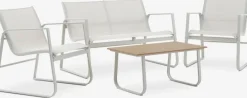 Conjuntos Mesa Y Sillas De Jardín|Muebles De Jardín>JYSK HORNSLETConjunto muebles jardín HORNSLET 4 plazas beis Beige