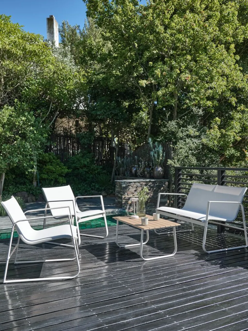 Conjuntos Mesa Y Sillas De Jardín|Muebles De Jardín>JYSK HORNSLETConjunto muebles jardín HORNSLET 4 plazas beis Beige
