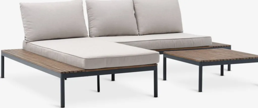 Conjuntos Mesa Y Sillas De Jardín|Muebles De Jardín>JYSK HOUConjunto jardín HOU con chaise longue 3 plazas madera dura