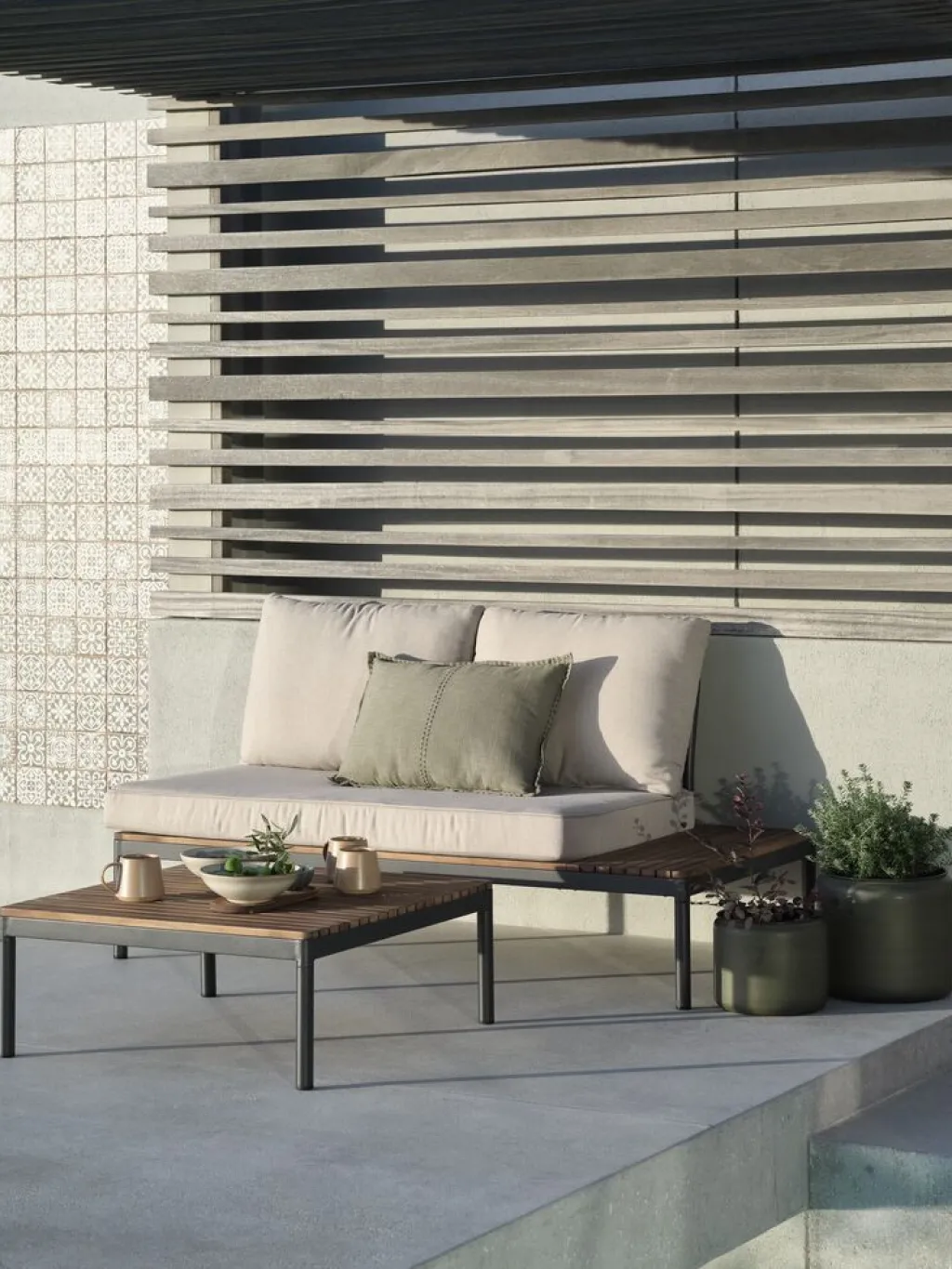 Muebles De Jardín>JYSK HOUMódulo de jardín sofá HOU 2 plazas madera dura