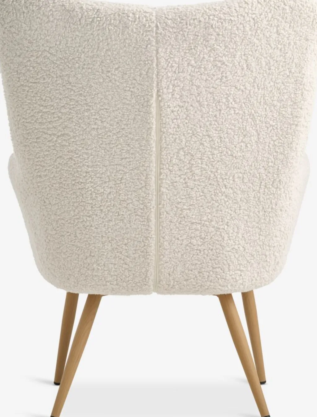 Sillones>JYSK HUNDESTEDSillón HUNDESTED felpa blanco crudo/color roble natural Blanco roto