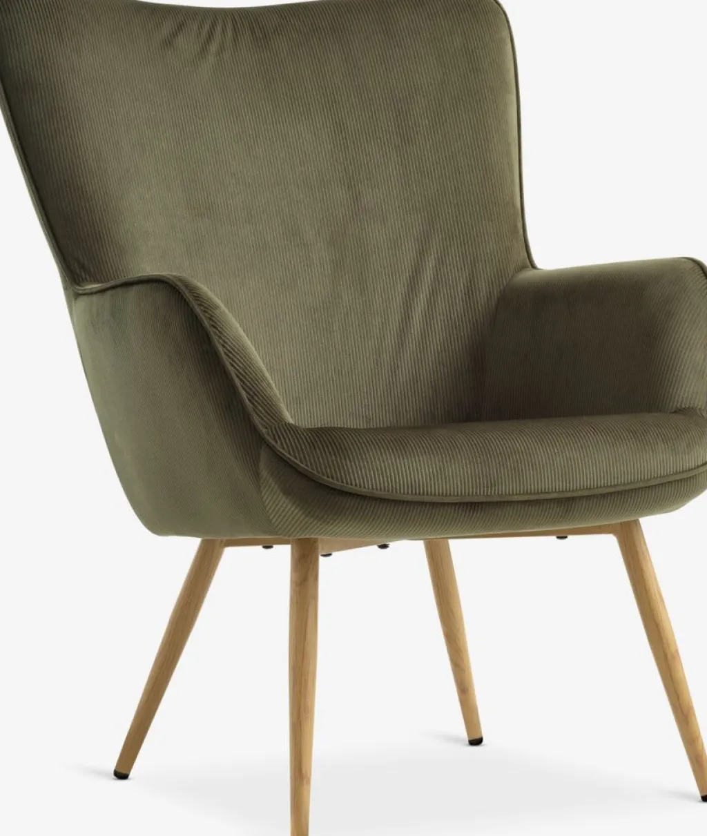 Sillones>JYSK HUNDESTEDSillón HUNDESTED pana /color roble natural Verde