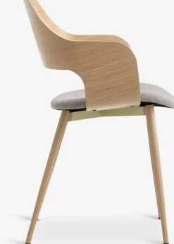 Sillas De Comedor>Royal Oak HVIDOVRESilla de comedor HVIDOVRE /tela gris claro Roble claro
