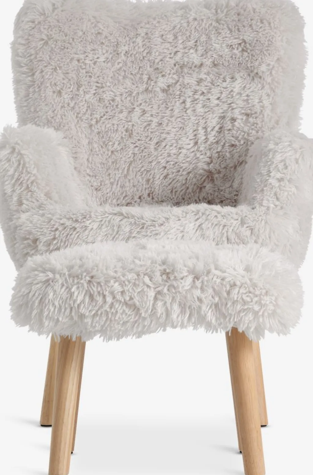 Sillones>JYSK HVILSTEDSillón HVILSTED con reposapiés felpa blanco crudo/natural