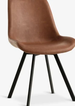 Sillas De Comedor>JYSK HYGUMSilla de comedor HYGUM giratoria polipiel marrón/negro Coñac