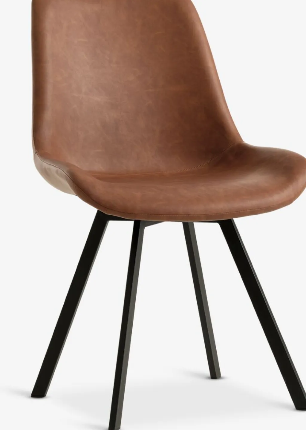 Sillas De Comedor>JYSK HYGUMSilla de comedor HYGUM giratoria polipiel marrón/negro Coñac