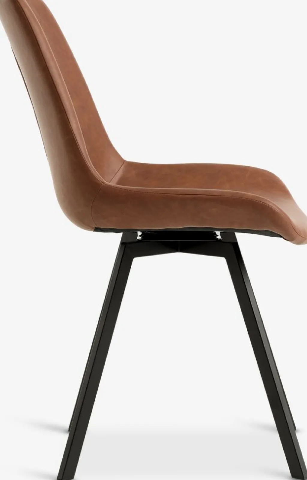 Sillas De Comedor>JYSK HYGUMSilla de comedor HYGUM giratoria polipiel marrón/negro Coñac