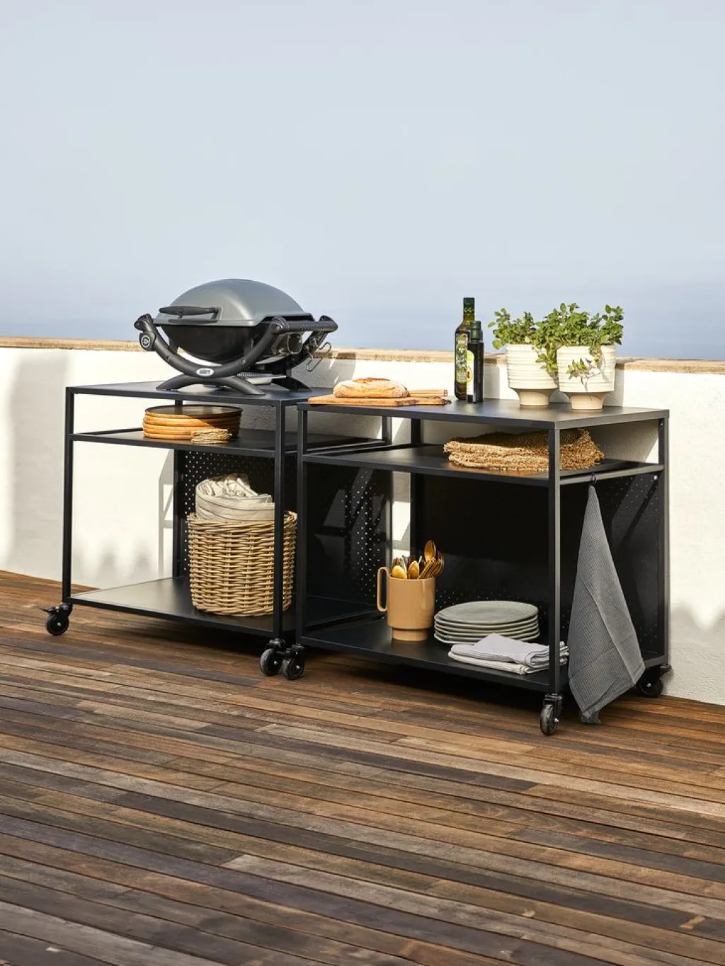 Decoración De Jardín>JYSK INDSLEVMesa de barbacoa INDSLEV A50xL90 negro