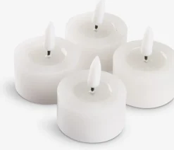 Velas LED>JYSK INGEMANVelas pequeñas LED INGEMAN Ø4xA4cm blanco 4 uds temporizador