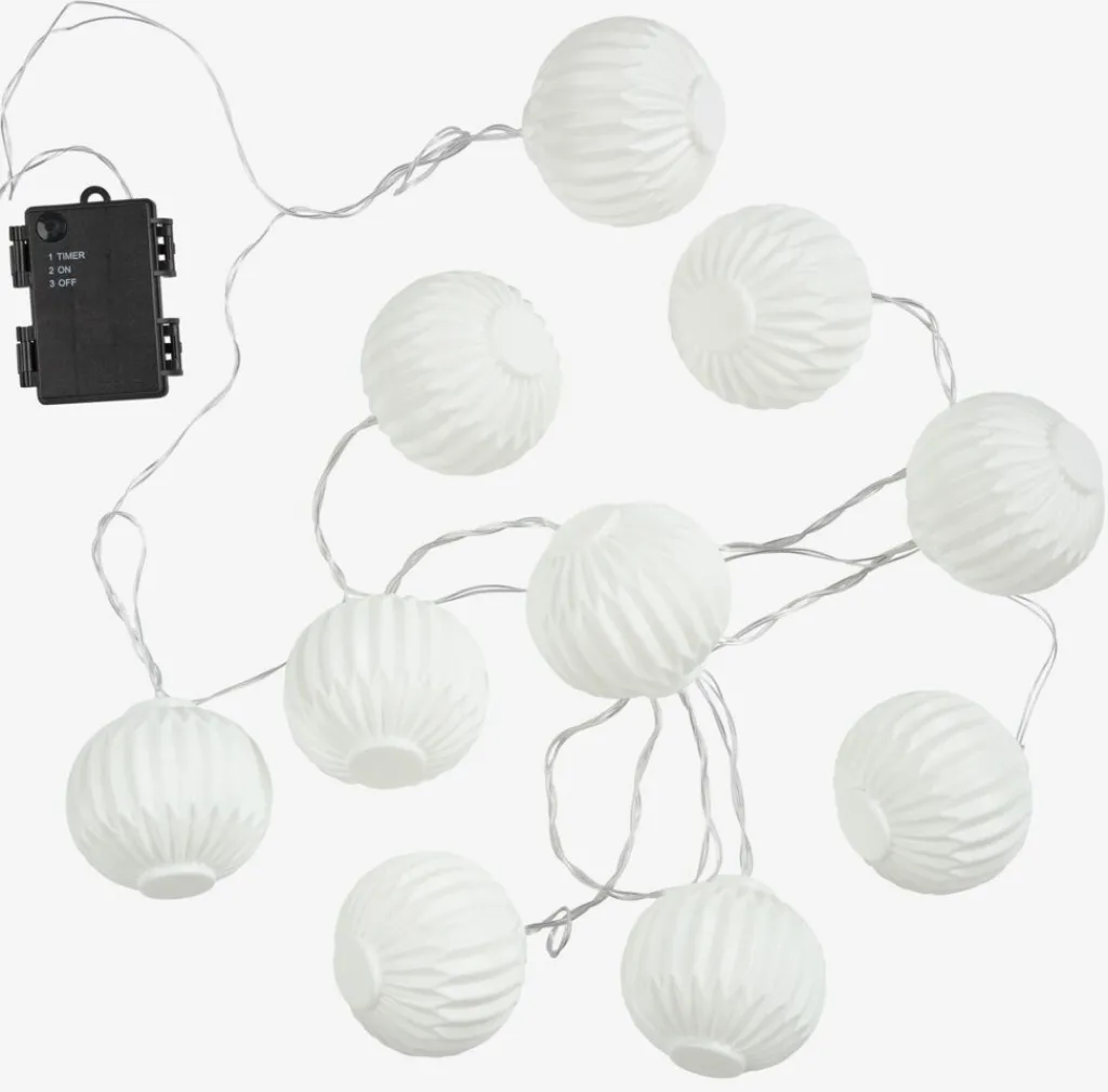 Iluminación Exterior>JYSK ISFUGLGuirnalda de luces exterior ISFUGL L315cm 10 LED blanco