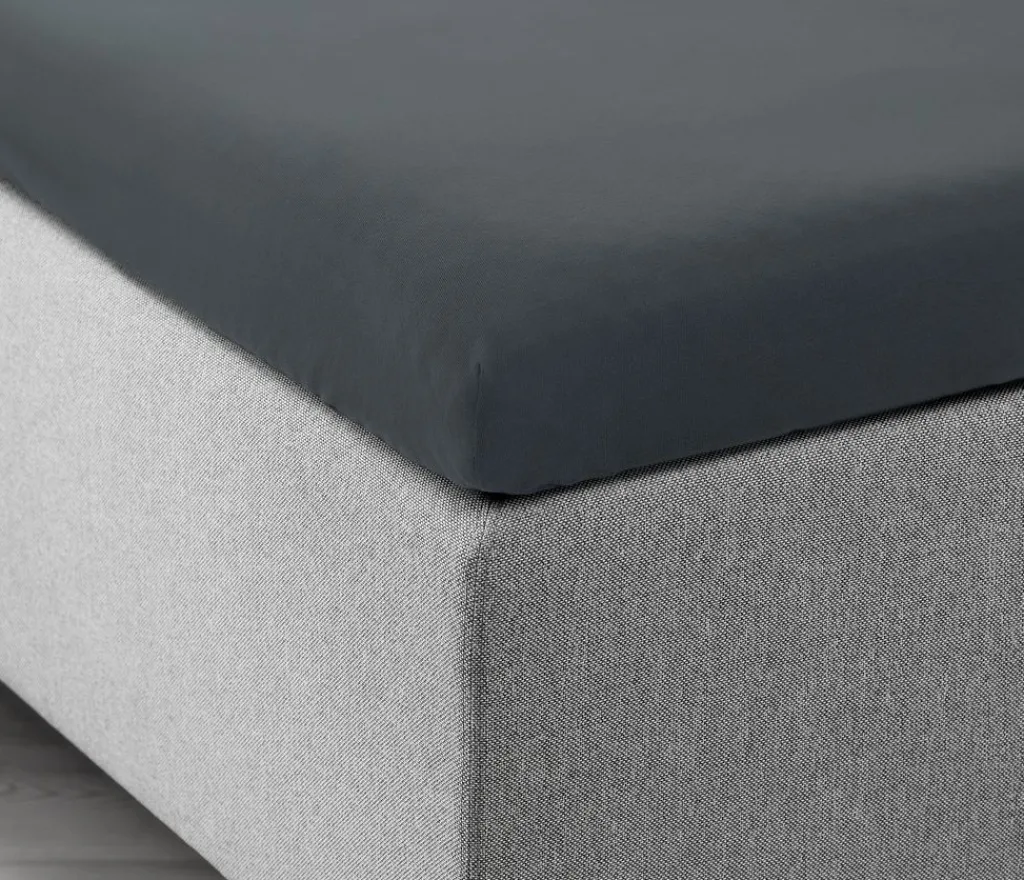 Sábanas Para Colchones|Sábanas Para Toppers>KRONBORG JASMINGOLDSábana ajustable topper jersey JASMIN 90x200x6-10 gris