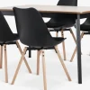 Mesas De Comedor|Conjuntos De Comedor>JYSK JEGIND + KASTRUPMesa JEGIND L130 roble natural/negro +4 sillas KASTRUP negro