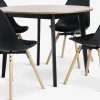 Mesas De Comedor|Conjuntos De Comedor>JYSK JEGIND + KASTRUPMesa JEGIND Ø105 roble natural + 4 sillas KASTRUP negro