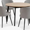 Mesas De Comedor|Conjuntos De Comedor>JYSK JEGIND + RISSKOVMesa JEGIND Ø105 roble/negro + 4 sillas RISSKOV gris claro