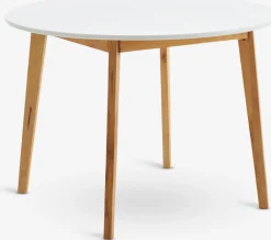 Mesas De Comedor>JYSK JEGINDMesa de comedor JEGIND Ø105 blanco/natural Blanco+Natural
