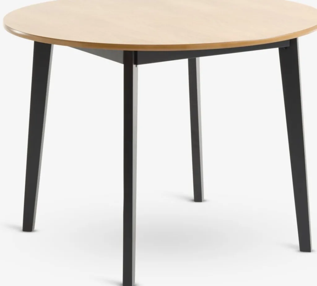 Mesas De Comedor>JYSK JEGINDMesa de comedor JEGIND Ø105 roble natural/negro Roble natural+Negro