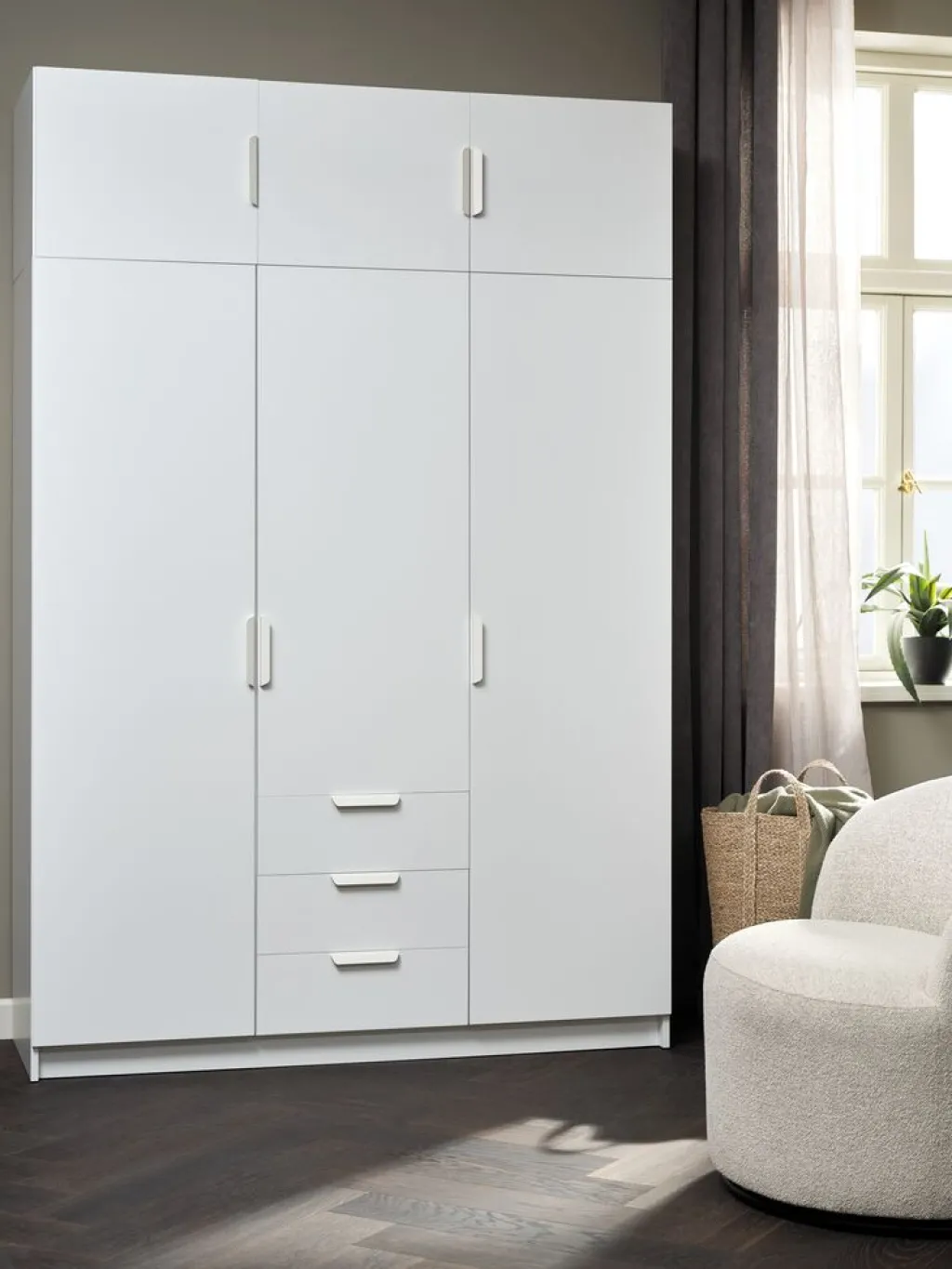 Armarios|Todos Los Armarios>JYSK JENSLEVAltillo JENSLEV 144x40 3 puertas Blanco