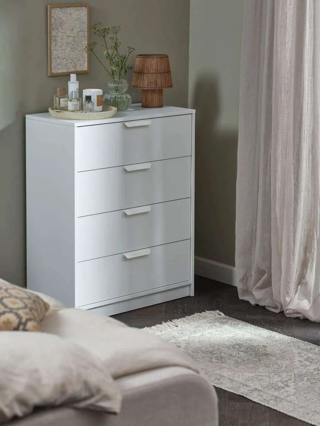 Cómodas|Cómodas>JYSK JENSLEVCómoda JENSLEV 4 cajones Blanco