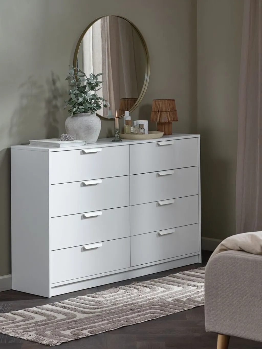 Cómodas|Cómodas>JYSK JENSLEVCómoda JENSLEV 4+4 cajones Blanco