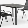 Conjuntos Mesa Y Sillas De Jardín>JYSK JERSORE + LEKNESMesa JERSORE L140 + 4 sillas LEKNES negro