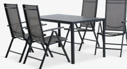 Conjuntos Mesa Y Sillas De Jardín>JYSK JERSORE + MELLBYMesa JERSORE L140 + 4 sillas MELLBY negro