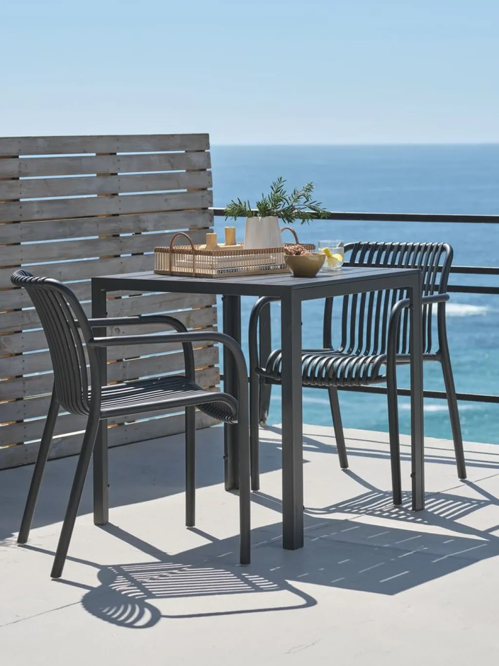 Conjuntos Mesa Y Sillas De Jardín>JYSK JERSORE + NABBENMesa JERSORE L70 + 2 sillas NABBEN negro