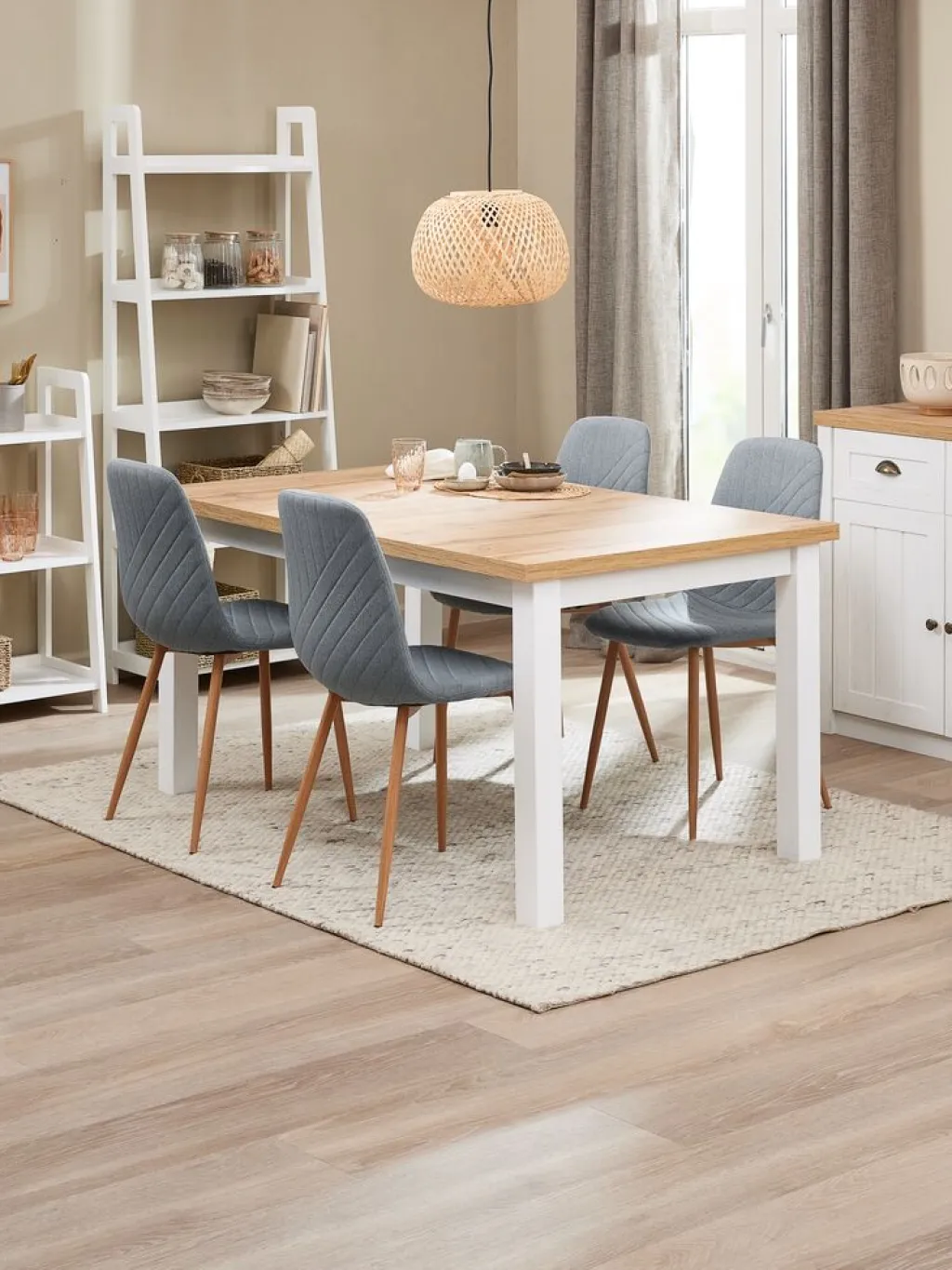 Sillas De Comedor>JYSK JONSTRUPSilla de comedor JONSTRUP /roble natural Azul claro