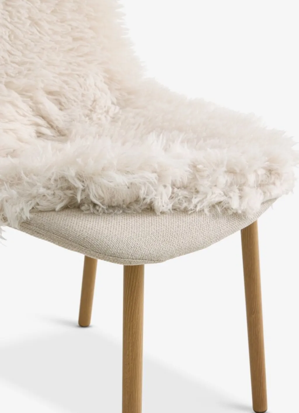 Sillas De Comedor>JYSK JONSTRUPSilla de comedor JONSTRUP felpa blanco crudo/color roble Blanco roto